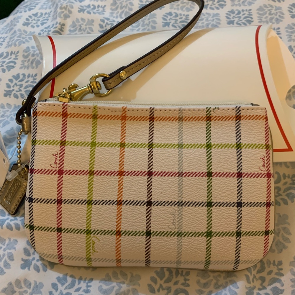 Brand New!!! Coach Peyton Tattersall Small Wristlet.
